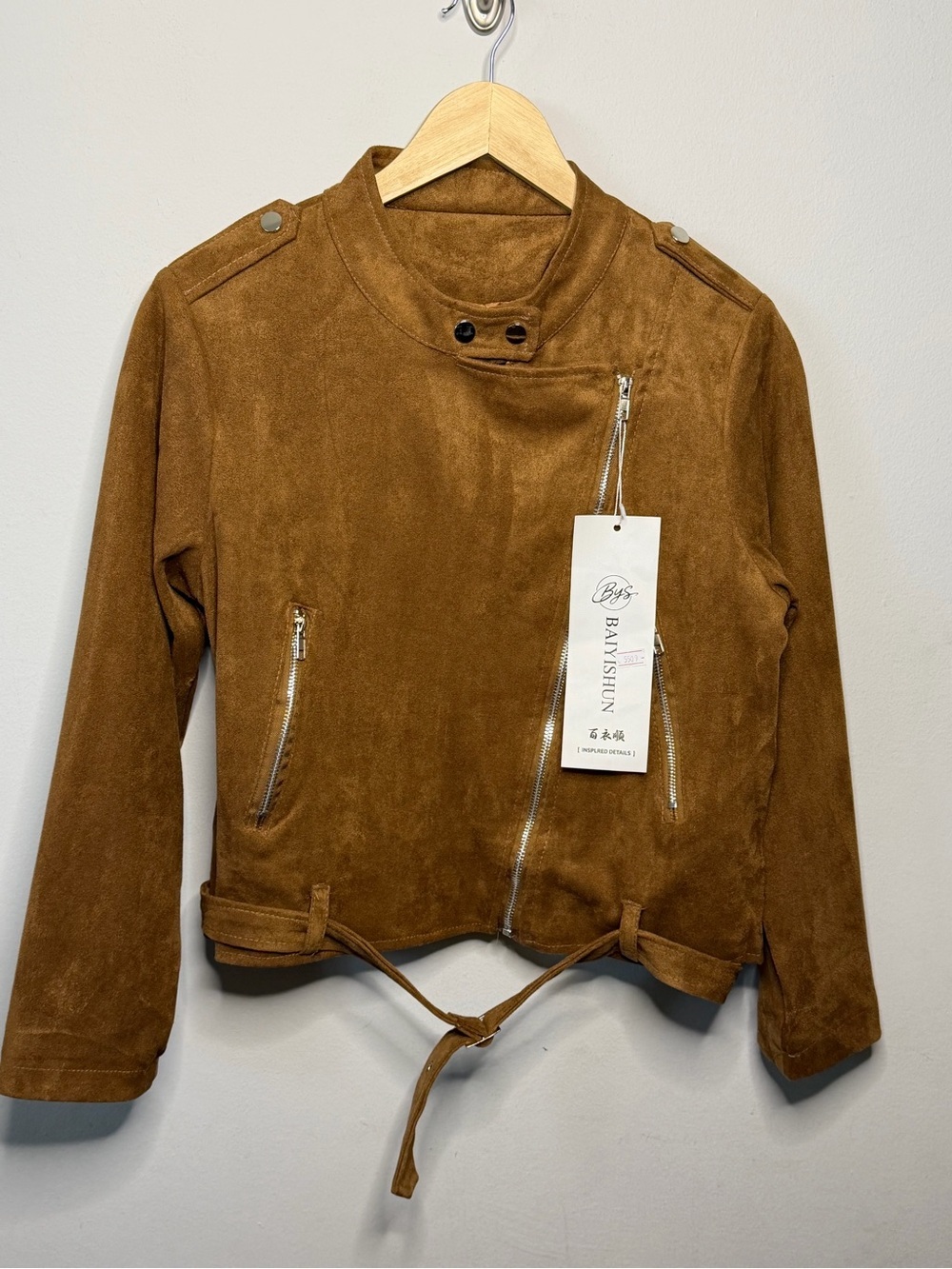 Women’s Brown Suede Moto Jacket